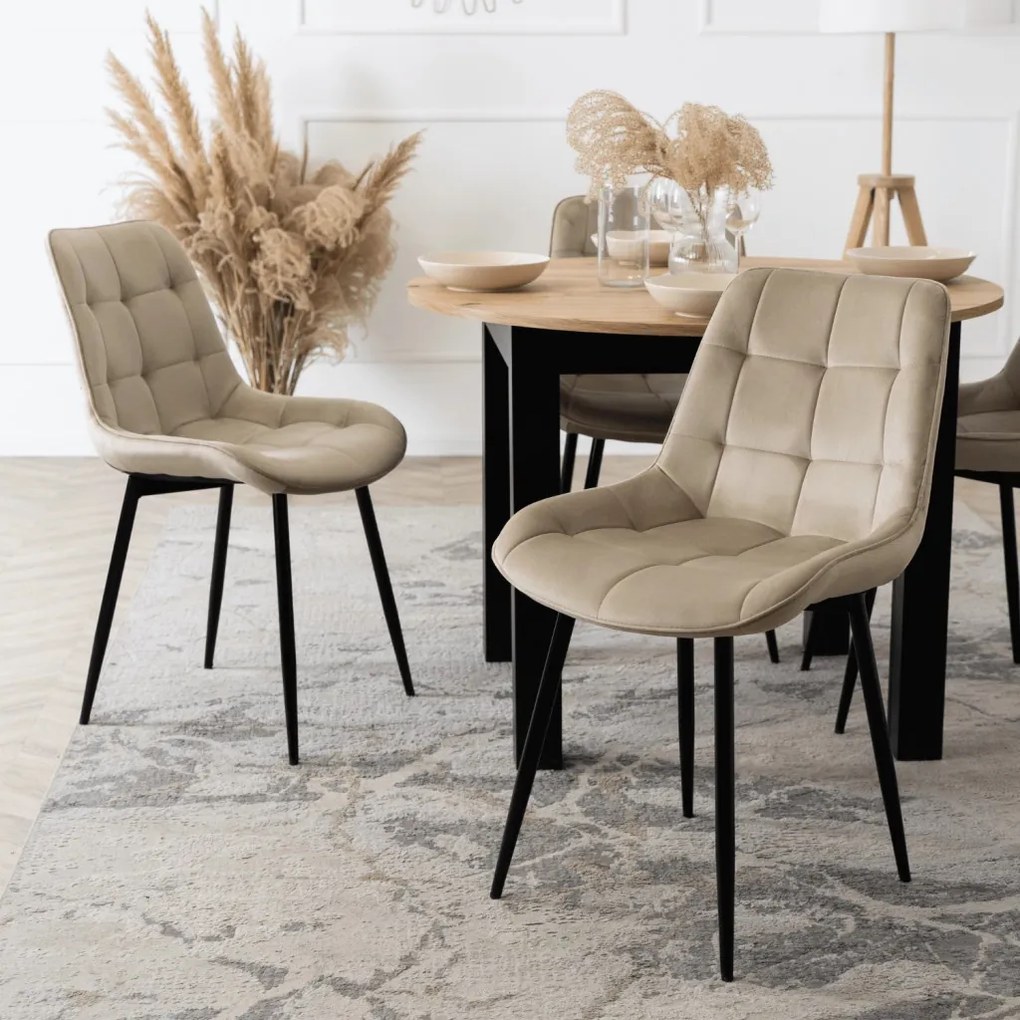 Bézs Bársony Étkezőszék. CHRIS
