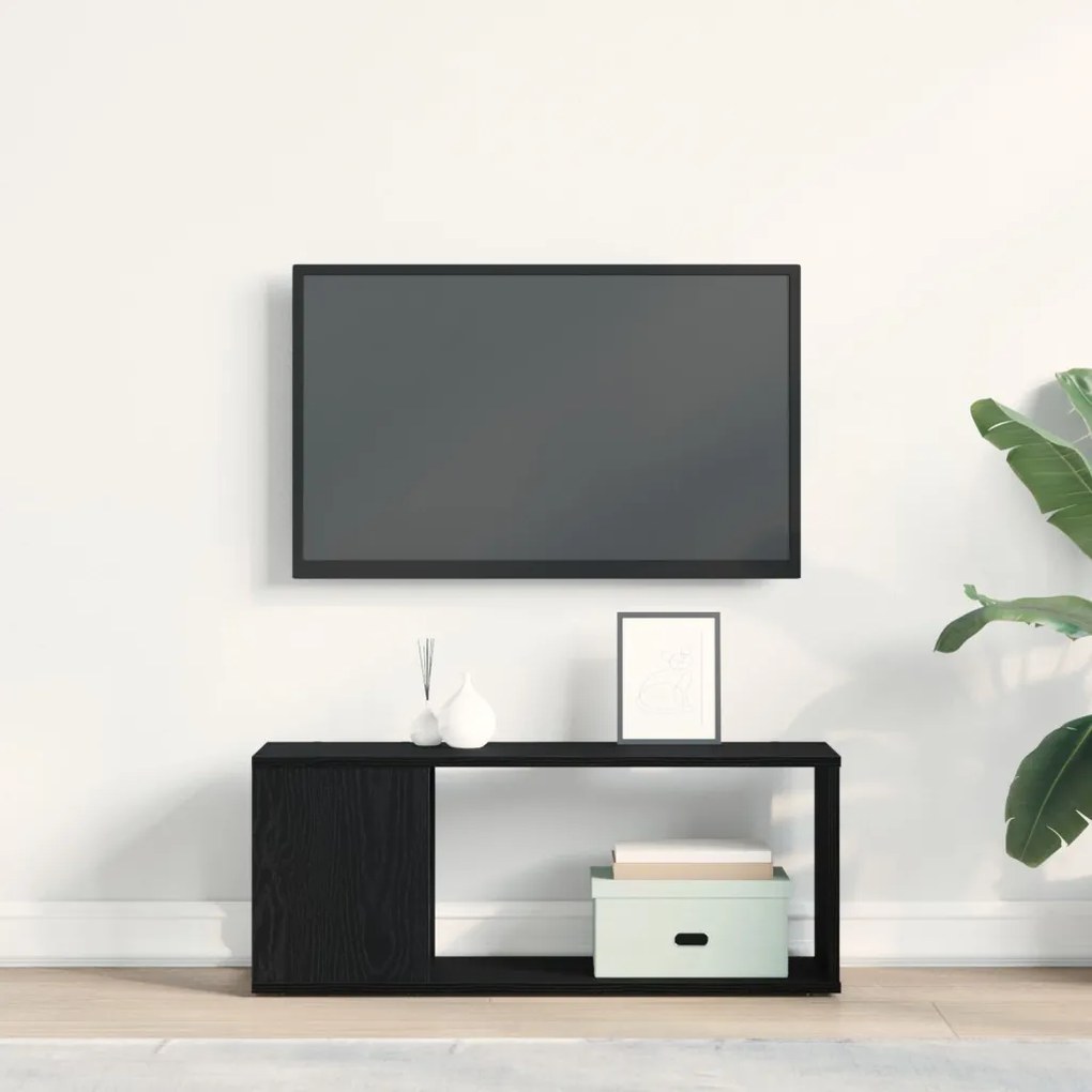 TV állvány, fehér, 80x24x32 cm, mérnöki fa