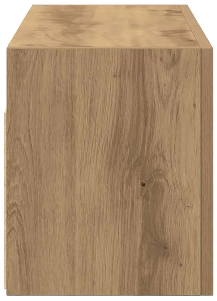 kézműves tölgy szerelt fa fali fürdőszobaszekrény 60x25x30 cm