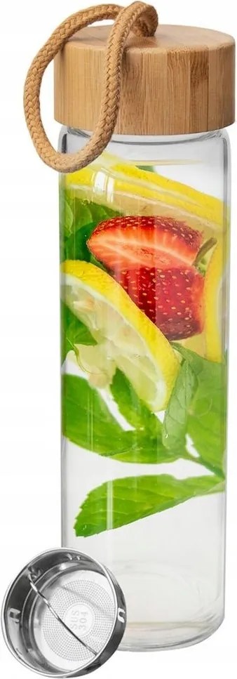 Vizes Üvegpalack Gyümölcstartó Szűrővel Kulacs 450 ML