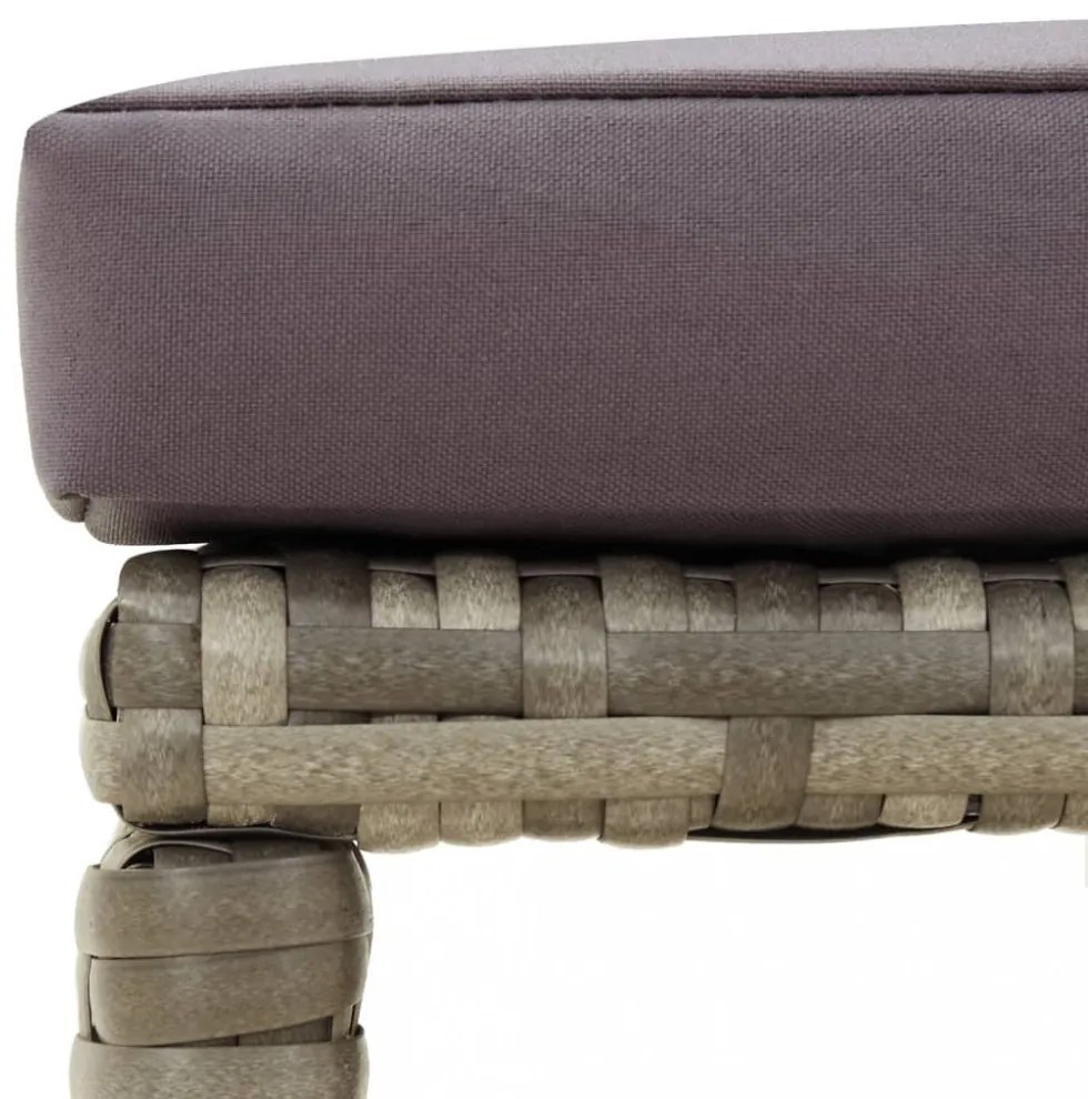 4 db szürke polyrattan kerti ülőke párnákkal