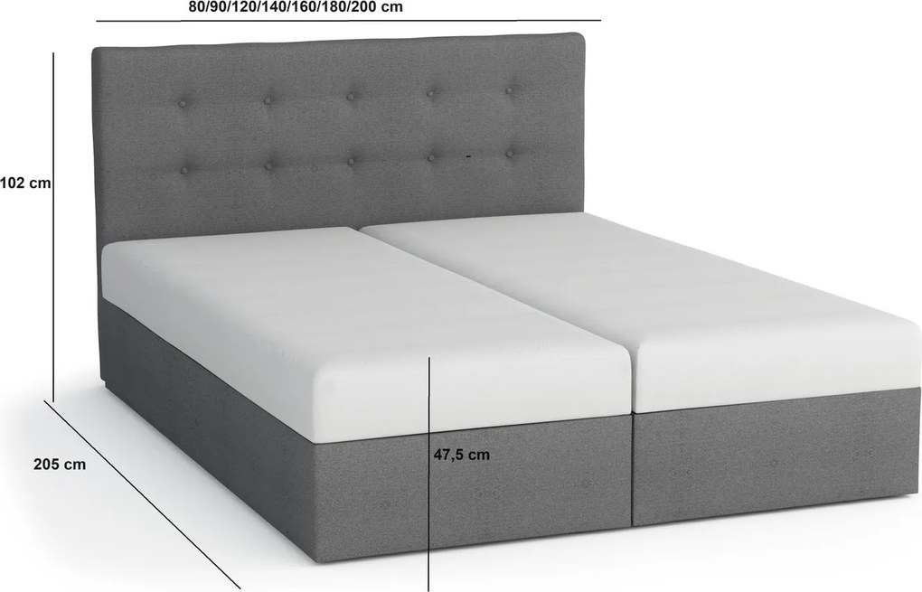 Modern STIG 5 ágy tárolóhellyel 180x200 - bézs