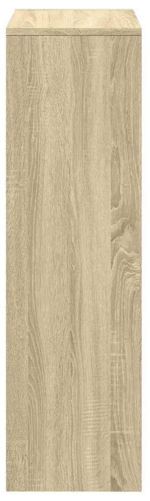 3 szintes sonoma tölgy fa térelválasztó könyvespolc 99x29x99 cm