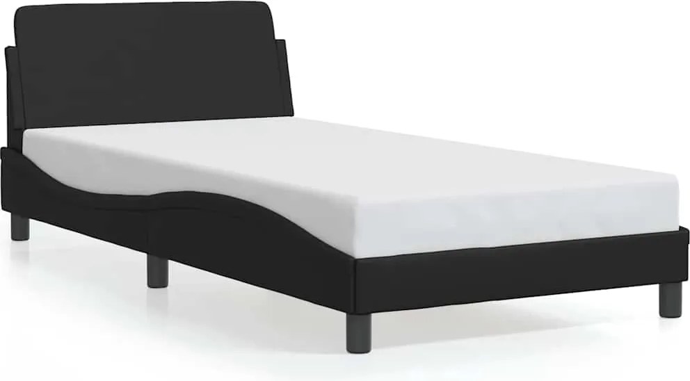 vidaXL fekete műbőr ágykeret Dover 100x200 cm