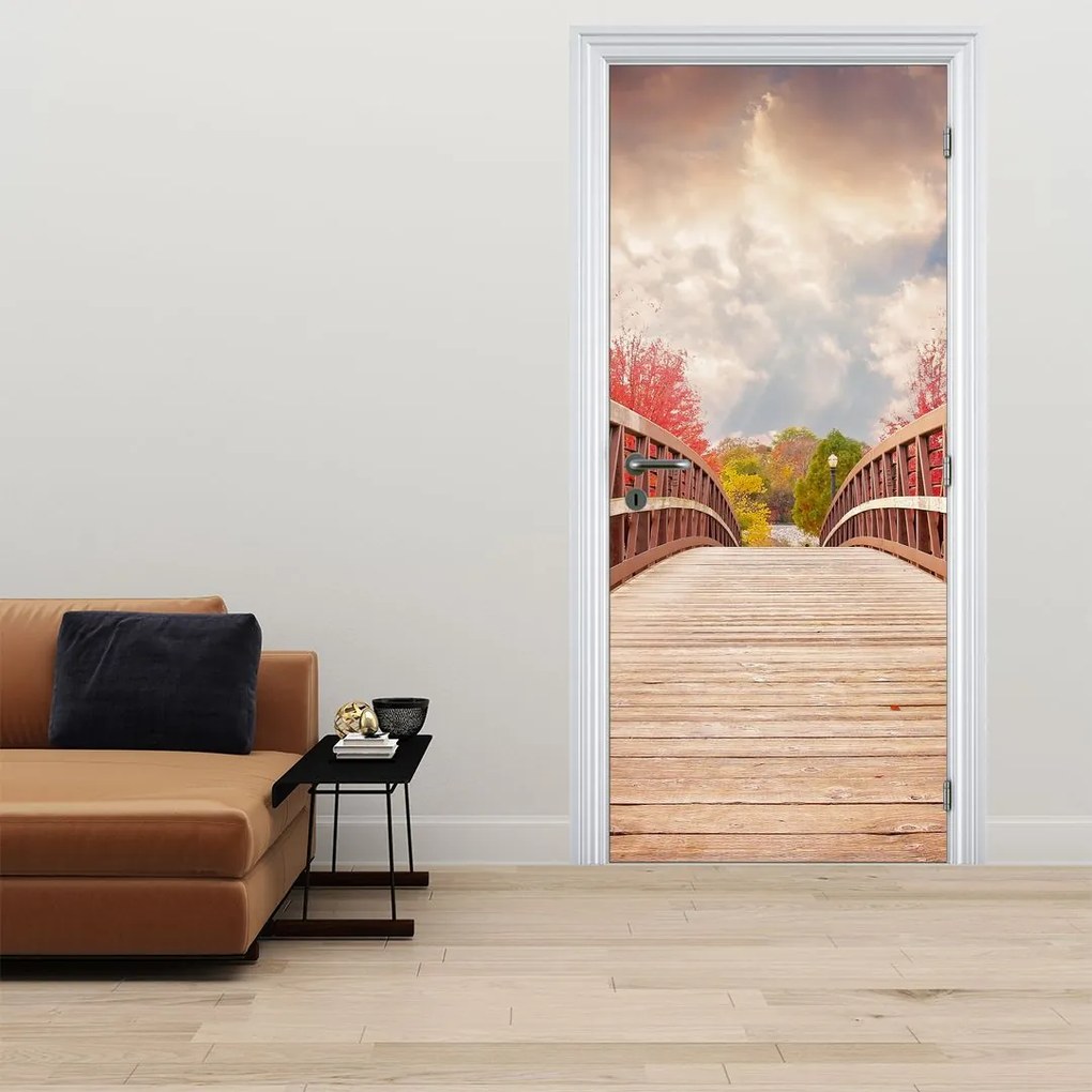 Fotótapéta ajtóra - Fából készült híd (95x205cm)