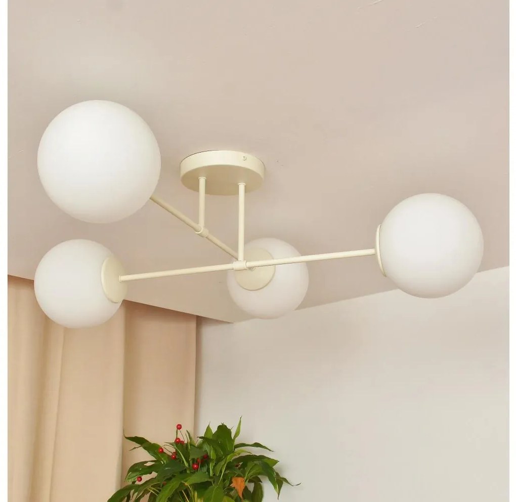 Felületre szerelhető csillár MOON 4xE27/15W/230V krémszínű