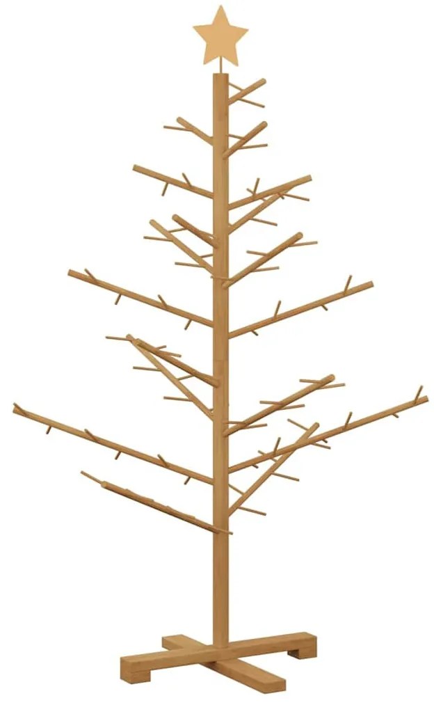 Fából készült Karácsonyfa állvánnyal Barna 125 cm Tömör fenyőfa