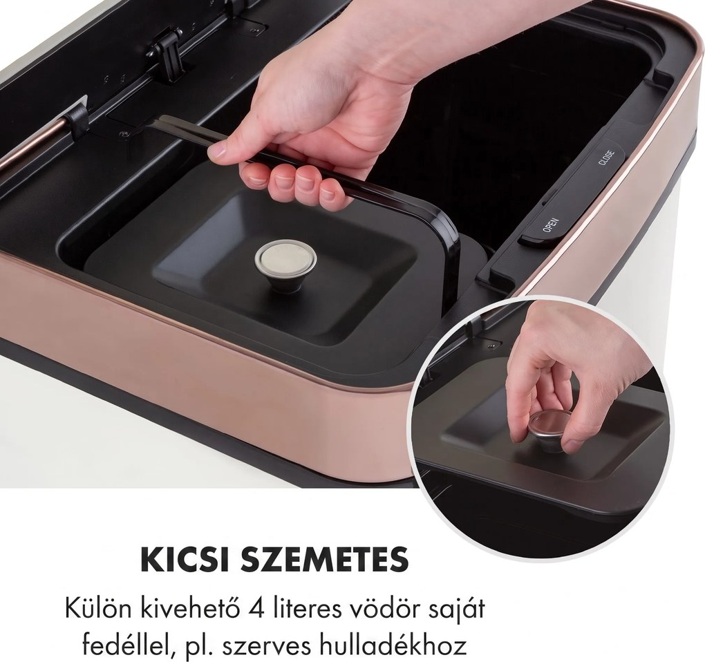 Klarstein Royal Trash Rose Gold, szemétkosár szenzorral, 72 l, rozsdamentes acél, rózsaszín arany