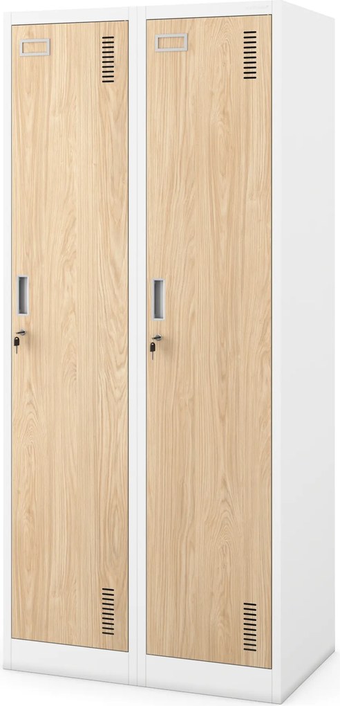 Négyrekeszes munkásszekrény, fehér/sonoma tölgy, 800x1800x500 mm: KACPER Eco Design