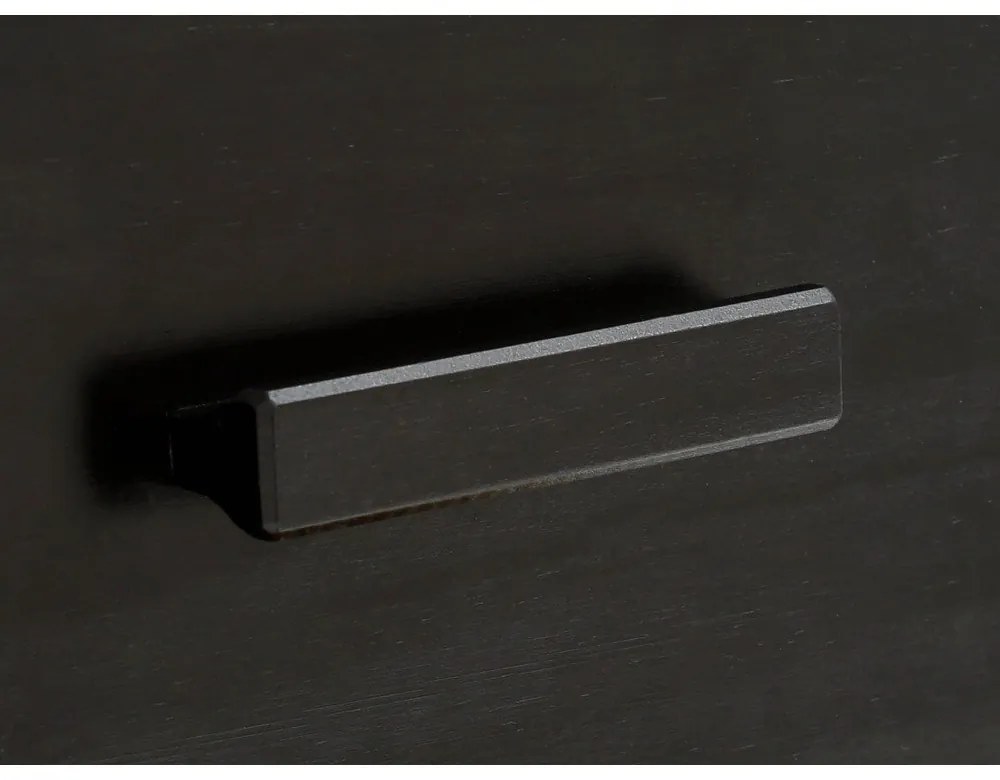 Jolene fekete borovi fenyő komód rattan ajtókkal, szélesség 90 cm - Støraa