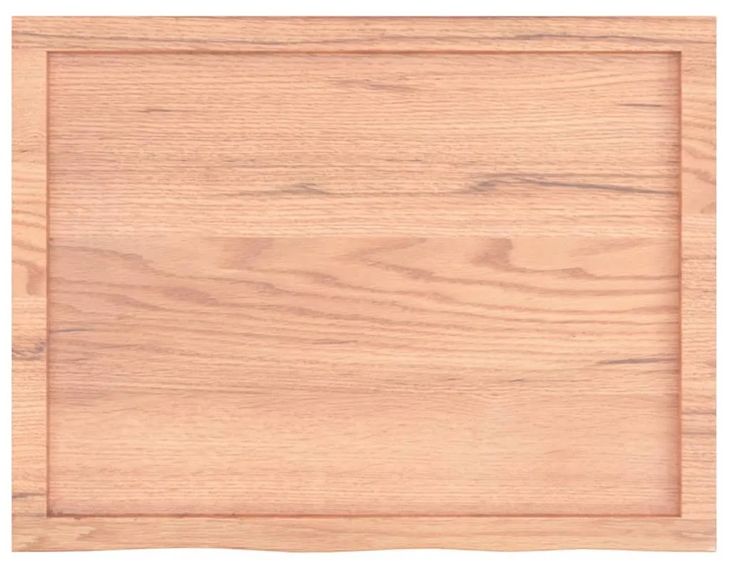világosbarna kezelt tömör tölgyfa fali polc 80x60x(2-6) cm