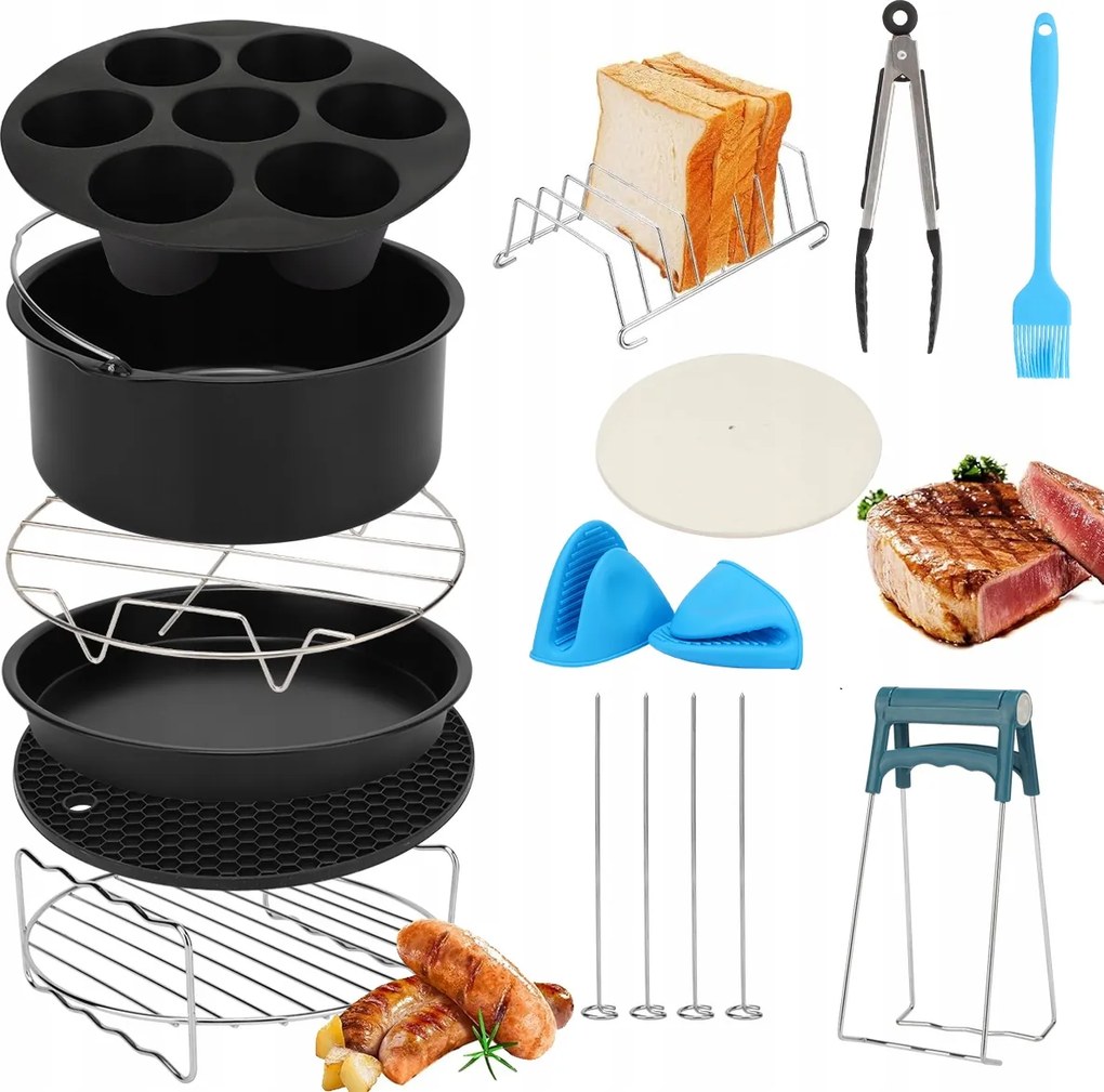 8" Akcesoria Air Fryer Olajsütőhöz 5 Részes Készlet 13db