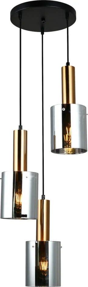 ITALUX PND-5581-3A-BRO-SG SARDO Többágú Függesztett Lámpa E27 IP20