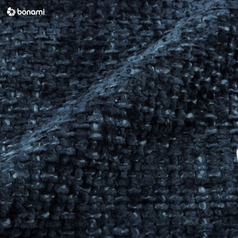 Sötétkék kárpitozott franciaágy tárolóhellyel, ágyráccsal 160x200 cm Bellis – Micadoni Home