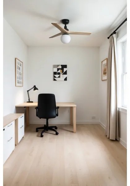 FARO 34284-11L - Mennyezeti ventilátor KLIM S 1xE27/15W/230V fenyő/fekete + távirányító