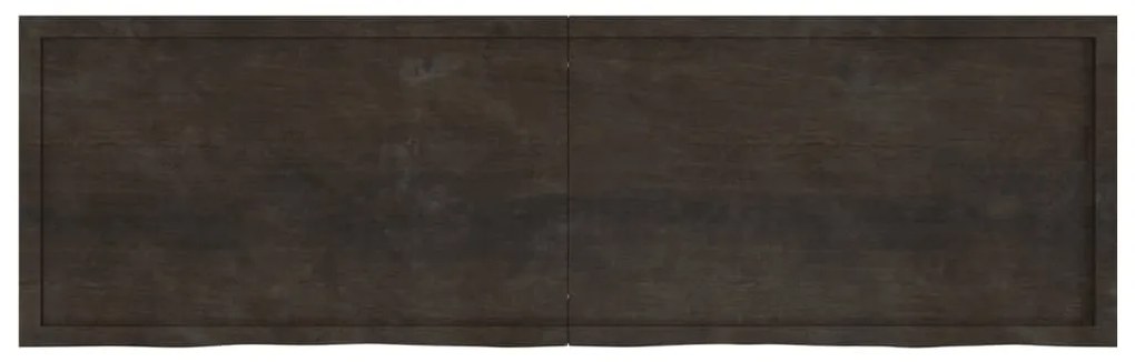 sötétbarna kezelt tömör tölgyfa asztallap 200x60x(2-6) cm