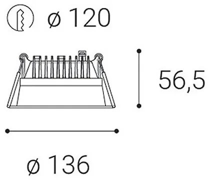 LED2-LED Dimmelhető fürdőszobai beépíthető lámpa ZETA LED/15W/230V 4000K IP44