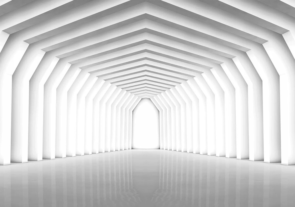 Fotótapéta Alagút Fehér Perspektíva Minimalizmus Geometrikus 208x146 +ragasztó