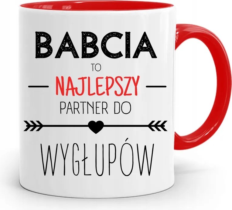 Piros Bögre Nagymamáknak Legjobb Partner nyomott mintával