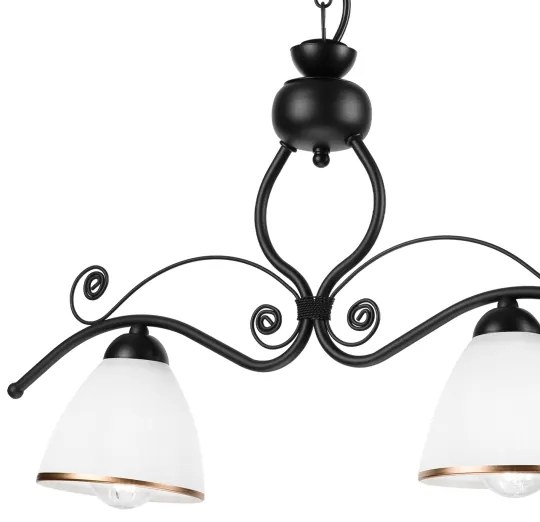 Csillár láncon RETRO 2xE27/60W/230V matt fekete