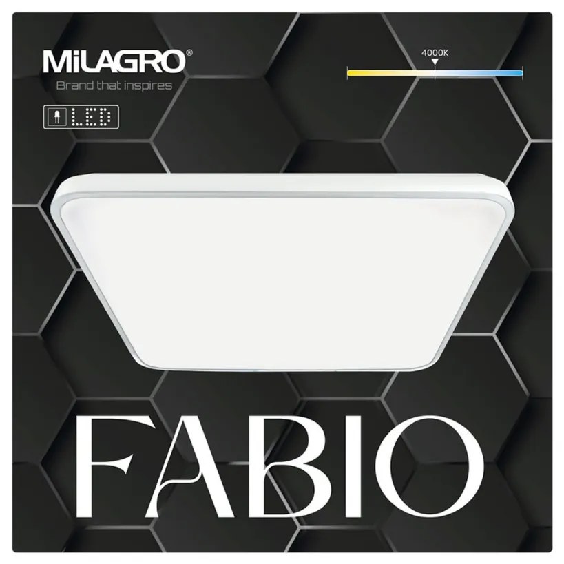 MILAGRO ML7936 FABIO Négyzetes Mennyezeti Lámpa Fehér LED IP20