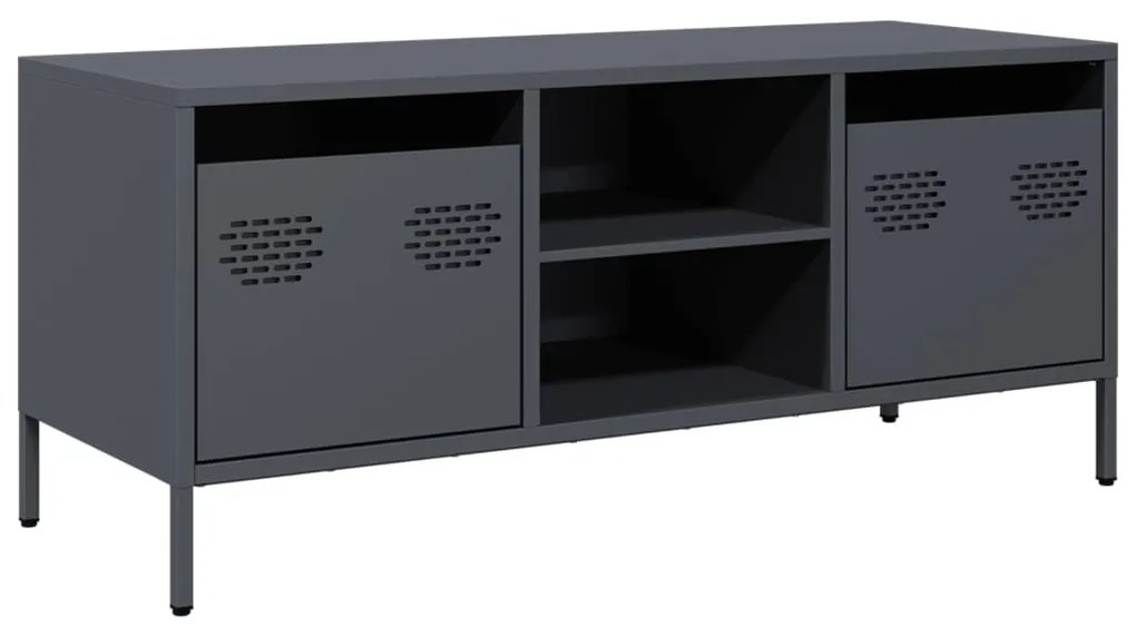 antracit hidegen hengerelt acél TV-szekrény 101,5x39x43,5 cm
