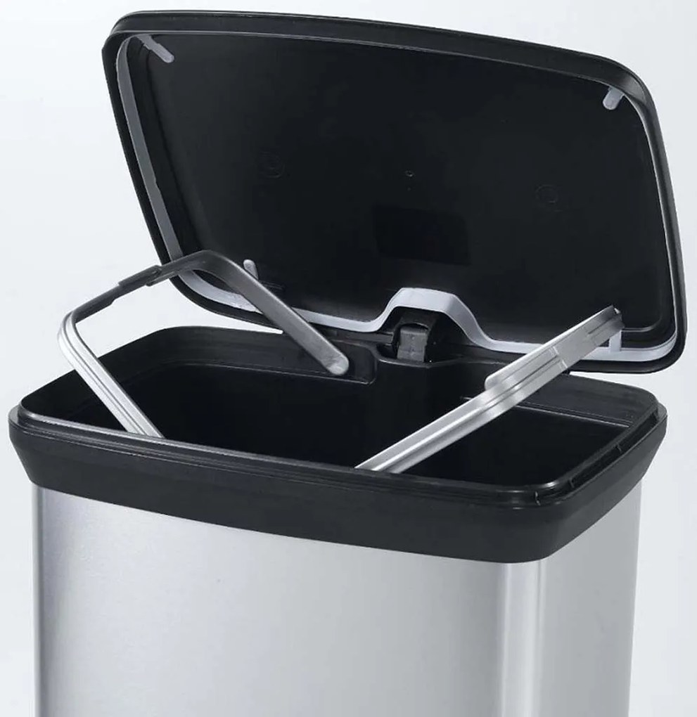 CURVER DECO BIN pedálos fémhatású szemetes 50L, ezüst 187177 (02162-582)