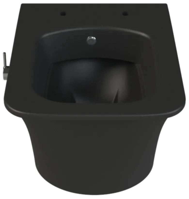 CeraStyle IBIZA fali WC - MATT FEKETE - BEÉPÍTETT bidé funkcióval - perem nélküli