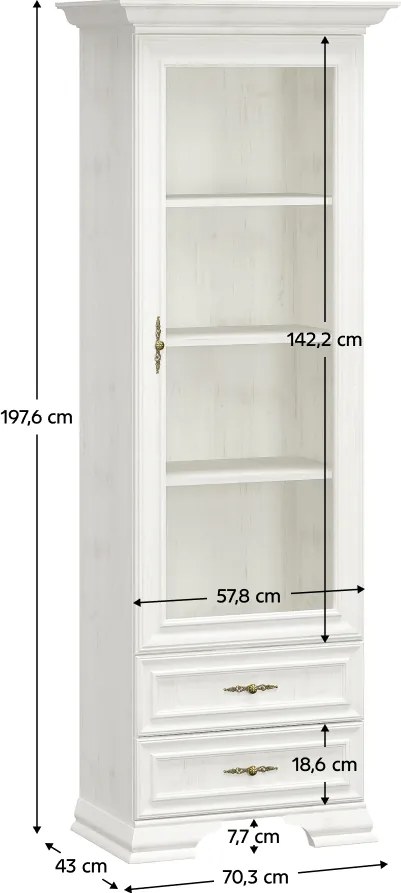 Vitrin, andersen fenyő, IRINA 1W2S