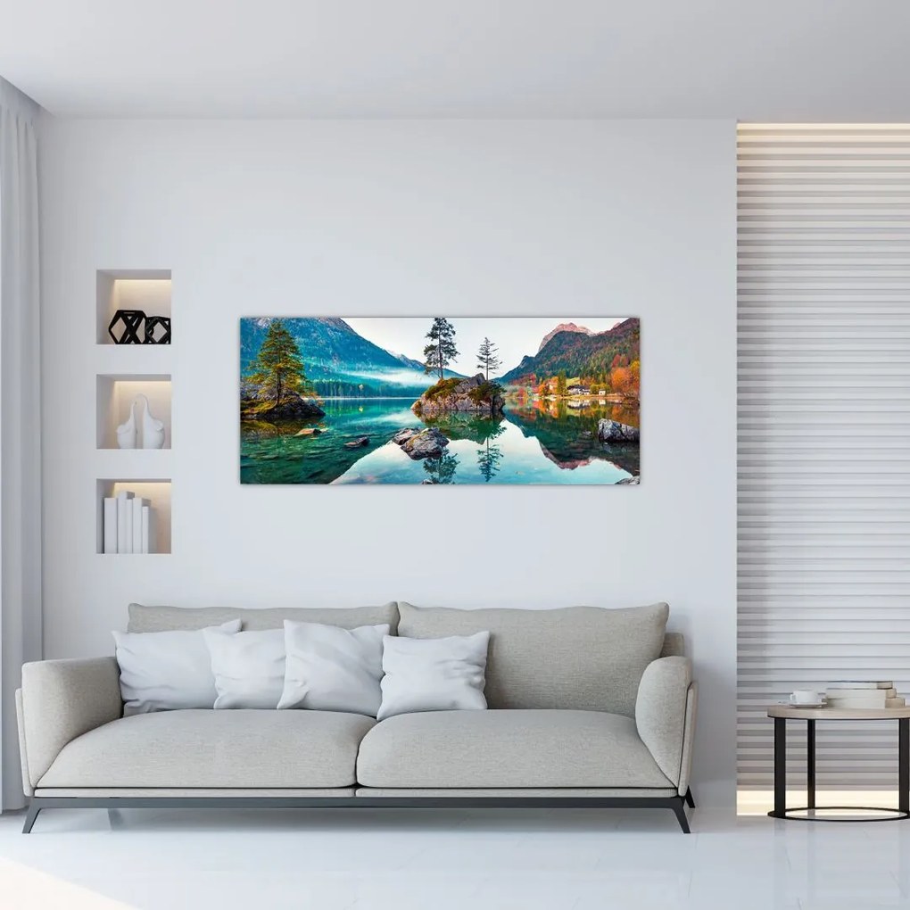 Kép - Lake Hintersee, Bajor - Alpok, Ausztria (120x50 cm)