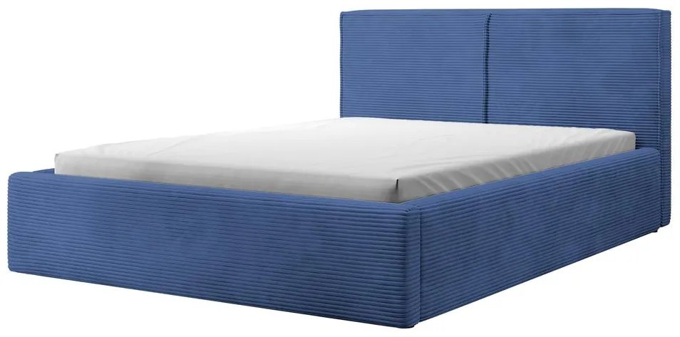 Franciaágy 140 cm Fatime (ágyráccsal) (tárolóhellyel) (tengerészkék + fekete). Akció -15%. 1099186