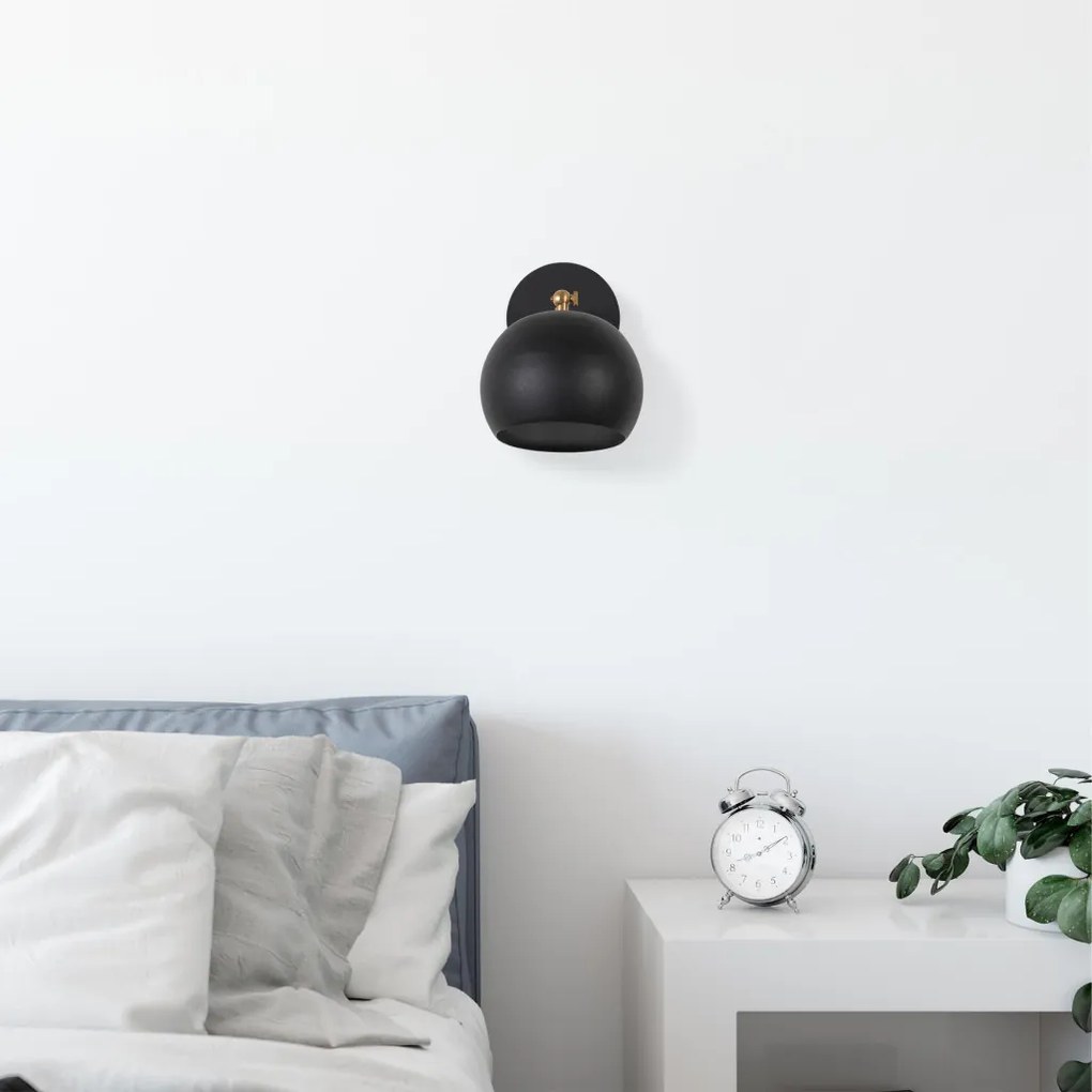 Sivani MR-709 fekete fém falilámpa