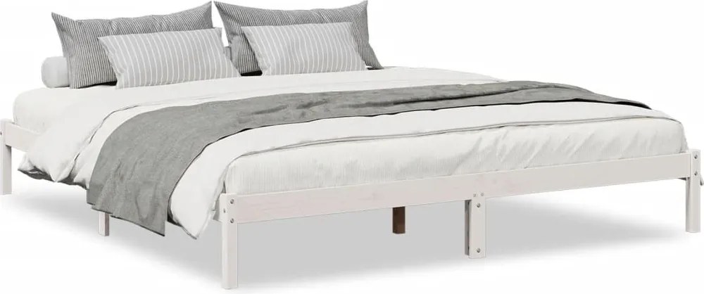 vidaXL fehér tömör fenyő extra hosszú ágykeret matrac nélkül 200x210cm