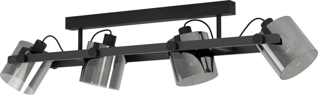 EGLO 43671 HORNWOOD Loft Mennyezeti Lámpa Fekete, Füstös E27 IP20