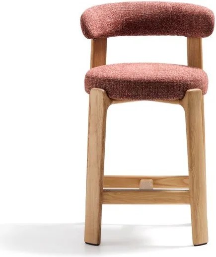 Terrakotta színű-világos natúr színű kőrisfa bárszék (ülésmagasság 65 cm) Granite – Kave Home