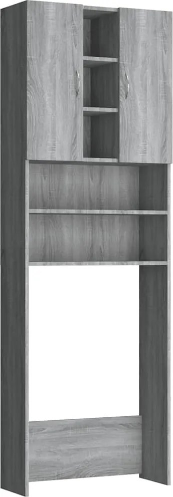vidaXL szürke sonoma színű mosógépszekrény 64 x 25,5 x 190 cm