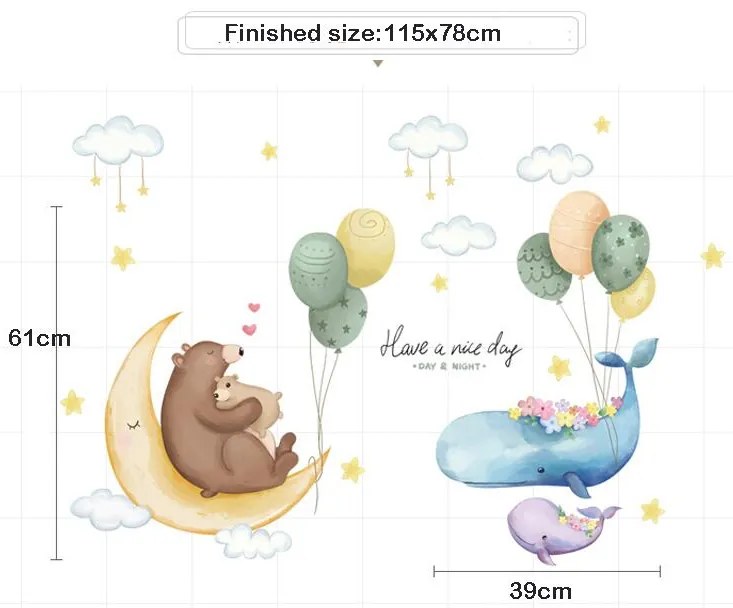 PIPPER | Falmatrica "Medvék és bálnák" 115x78cm