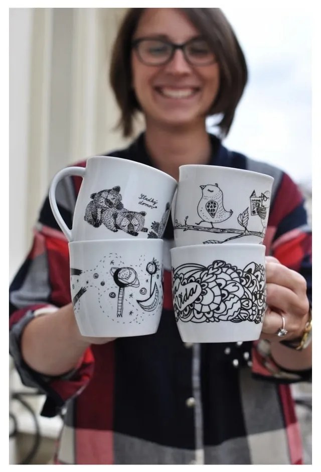 Fehér-fekete bögre 260 ml Pura Vida – Bonami