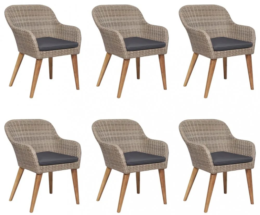 7 részes barna kültéri polyrattan étkezőgarnitúra