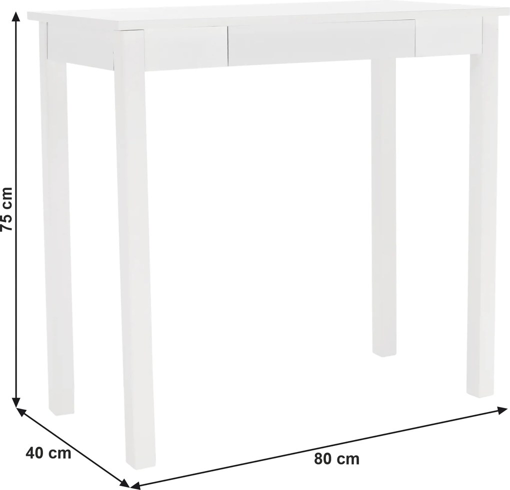 Konzolasztal, fehér, AMYNTAS