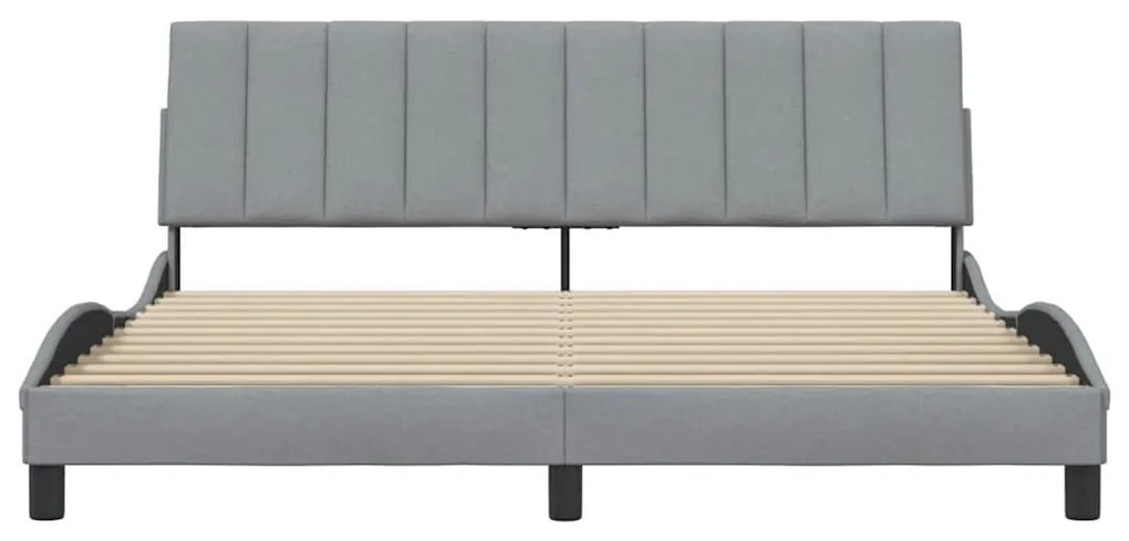 világosszürke szövet ágykeret matrac nélkül Hanko 180 x 200 cm