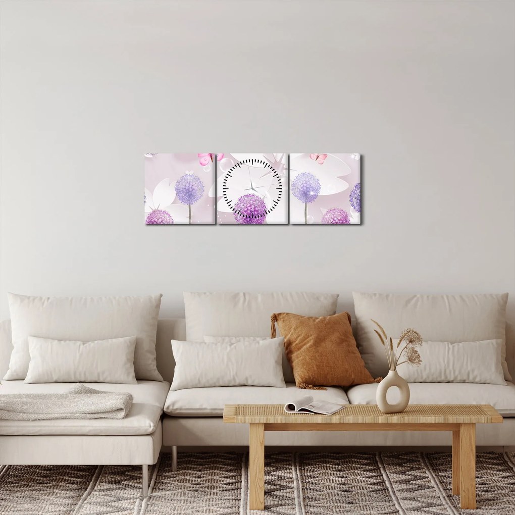 Kép - A virágok folyóján (órával) (90x30 cm)