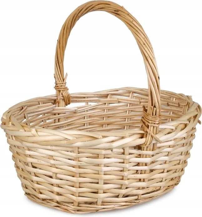 Ovális Natúr Fonott Bevásárlókosár 34x28x14/32 cm