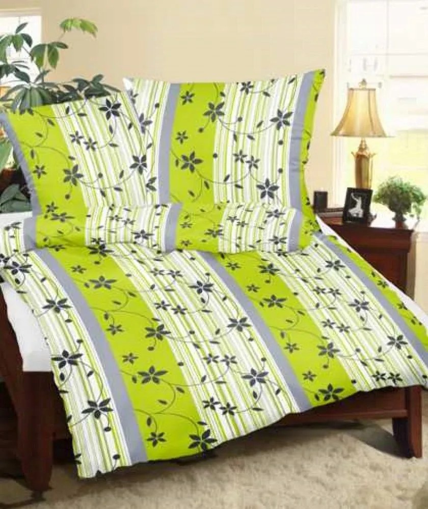 Fakéreg párnahuzat 50x60 RS010/1 Zöld csíkos virágos