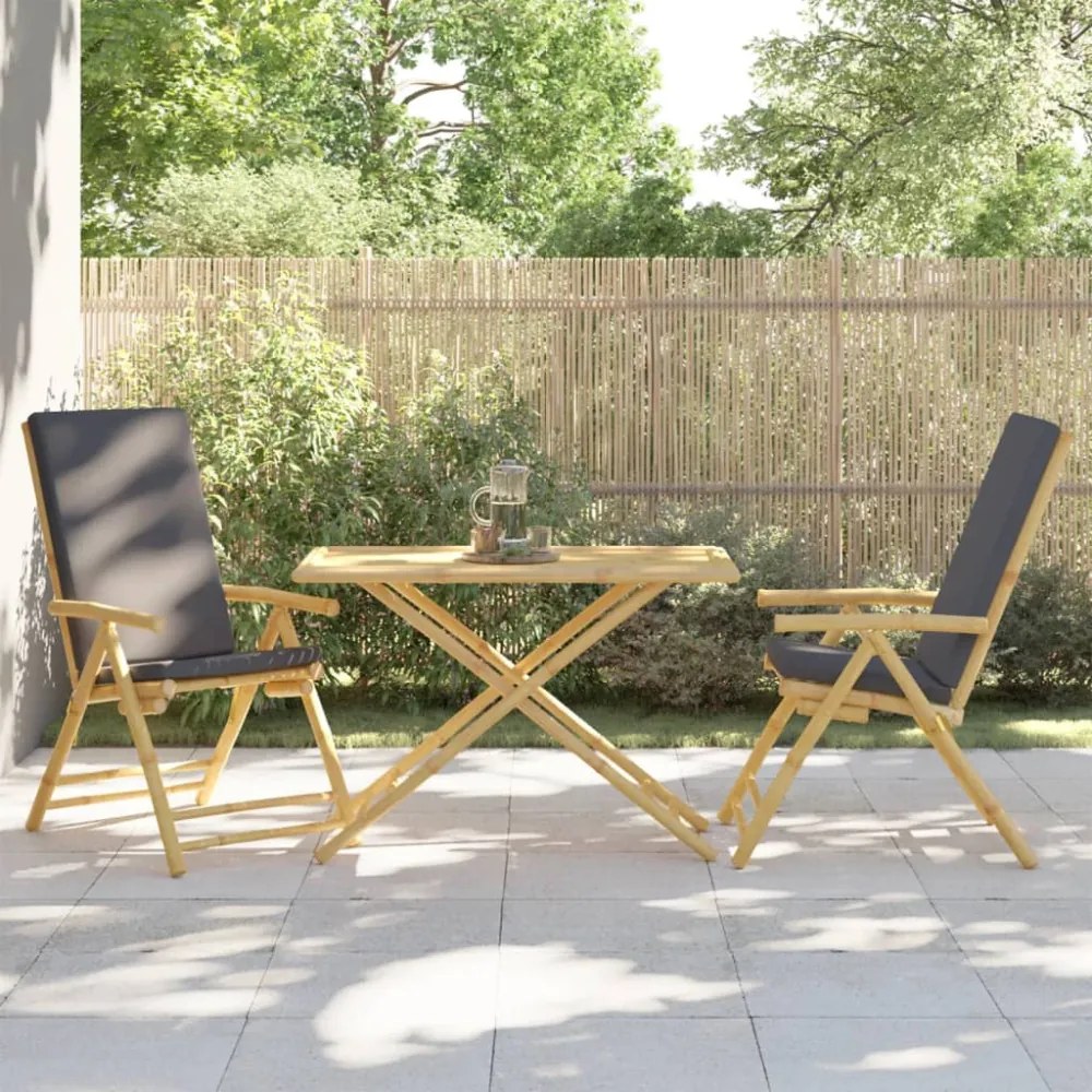 összecsukható bambusz kerti asztal 110x55x75 cm