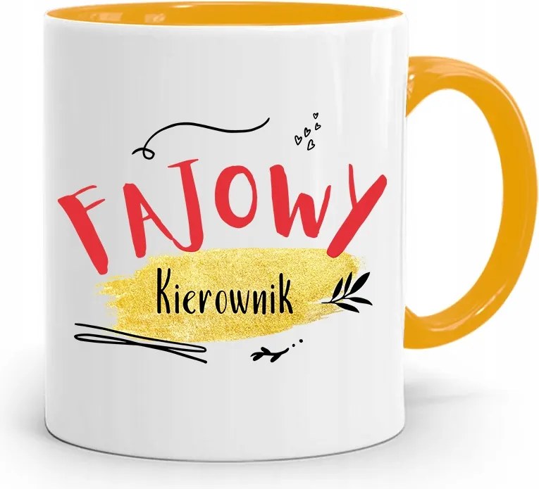 Sárga Bögre Vezetőnek Cool Vezető nyomott mintával