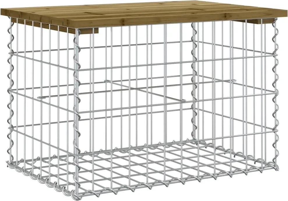 vidaXL impregnált fenyőfa gabion kerti pad 63 x 44 x 42 cm