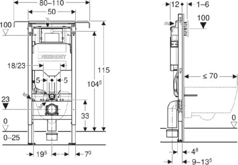 Függesztett WC bidével 1600W/230V + WC-ülőke + nyomógomb + modul + alátét + távirányító