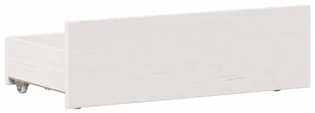 fehér tömör fenyőfa ágy matrac nélkül fejtámlával 90 x 200 cm