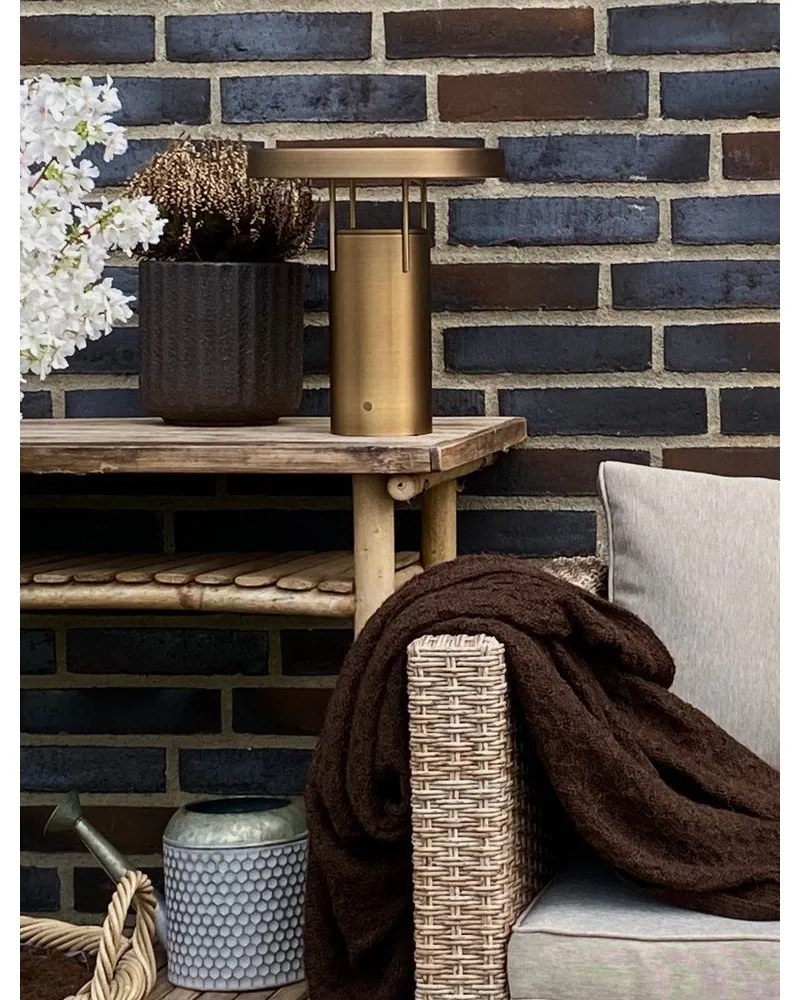 Bronzszínű LED dimmelhető asztali lámpa fém búrával (magasság 28 cm) BringMe – Hübsch